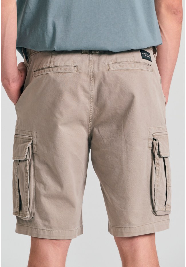 Loose fit garment dyed cargo βερμούδα