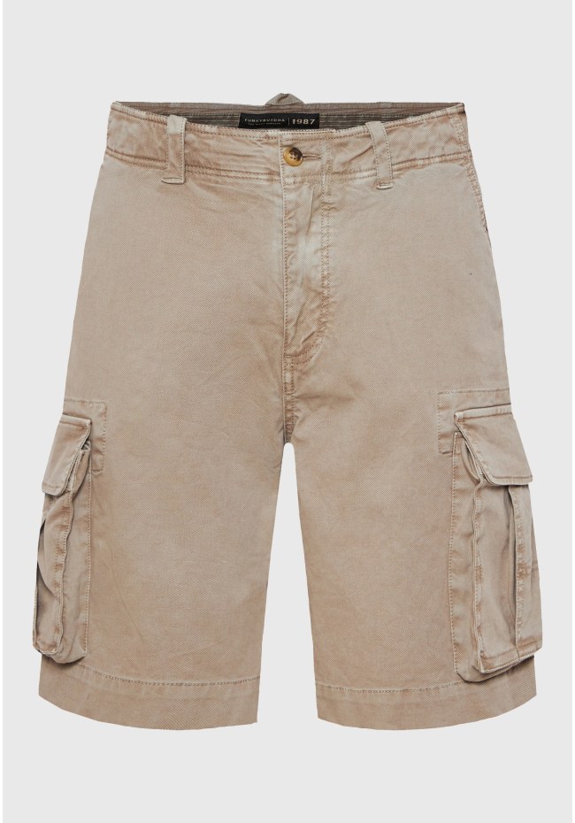 Loose fit garment dyed cargo βερμούδα