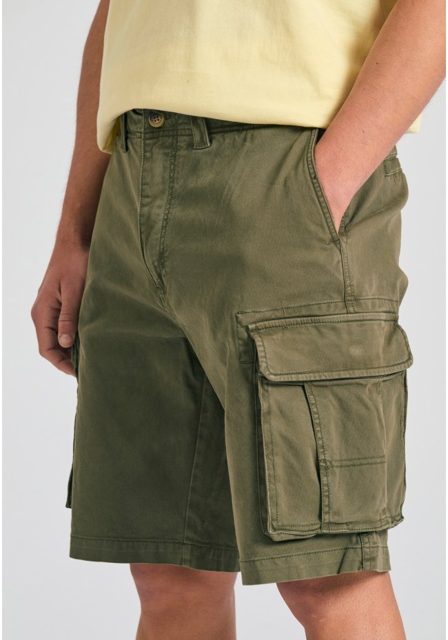 Loose fit garment dyed cargo βερμούδα