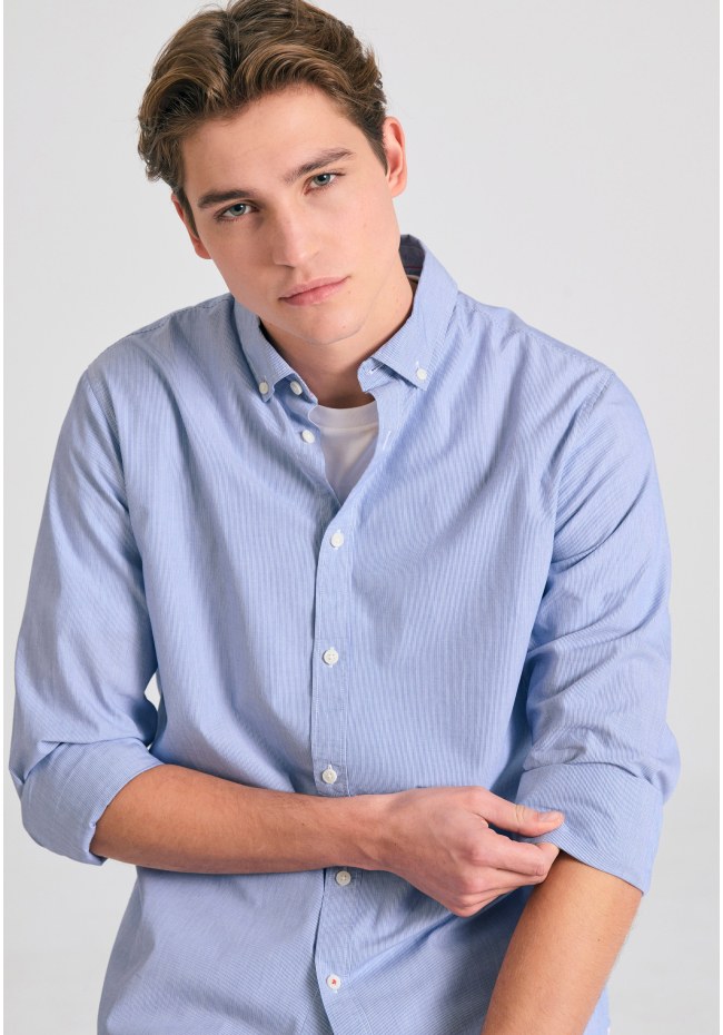 Yarn dyed oxford striped shirt