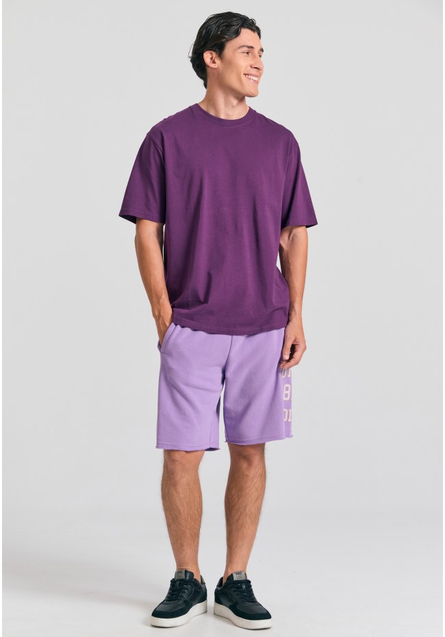 Wide leg fit αθλητική βερμούδα με branded τύπωμα