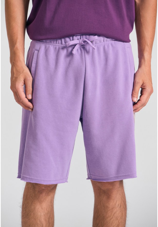Wide leg fit αθλητική βερμούδα με branded τύπωμα