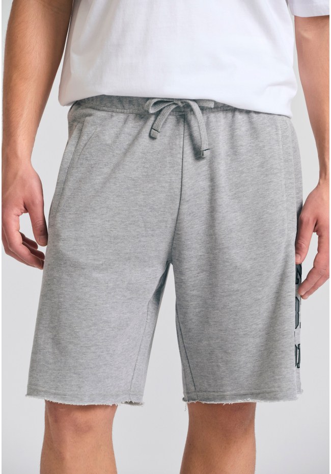 Wide leg fit αθλητική βερμούδα με branded τύπωμα