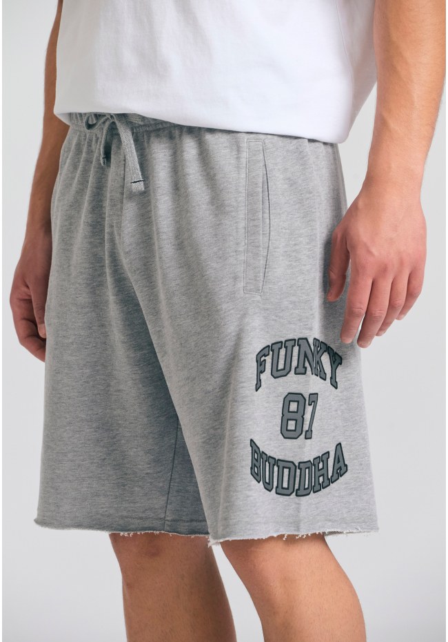 Wide leg fit αθλητική βερμούδα με branded τύπωμα