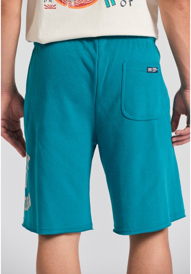 Wide leg fit αθλητική βερμούδα με branded τύπωμα