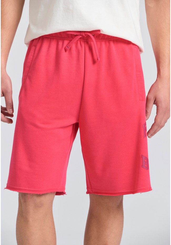 Wide leg fit αθλητική βερμούδα με branded τύπωμα