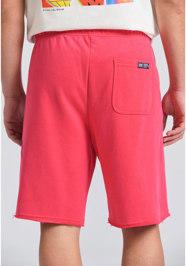 Wide leg fit αθλητική βερμούδα με branded τύπωμα