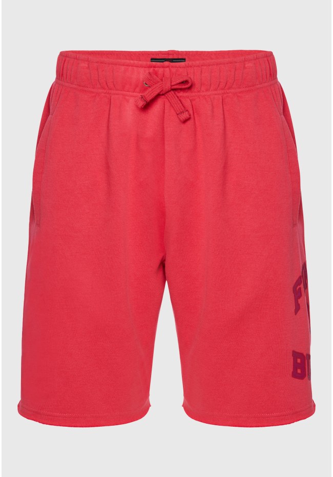 Wide leg fit αθλητική βερμούδα με branded τύπωμα