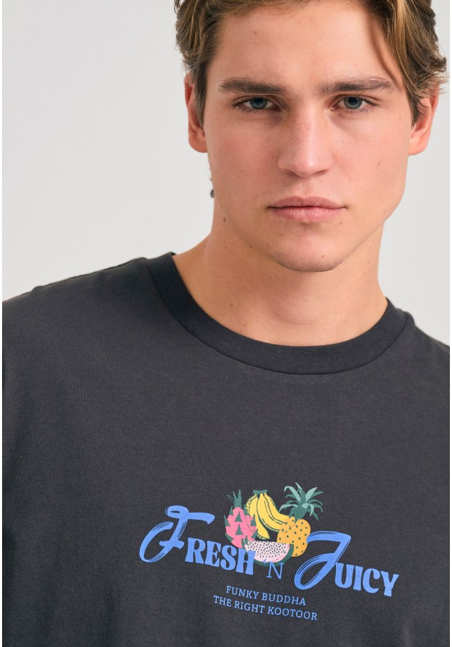 Relaxed fit t-shirt με τύπωμα στην πλάτη