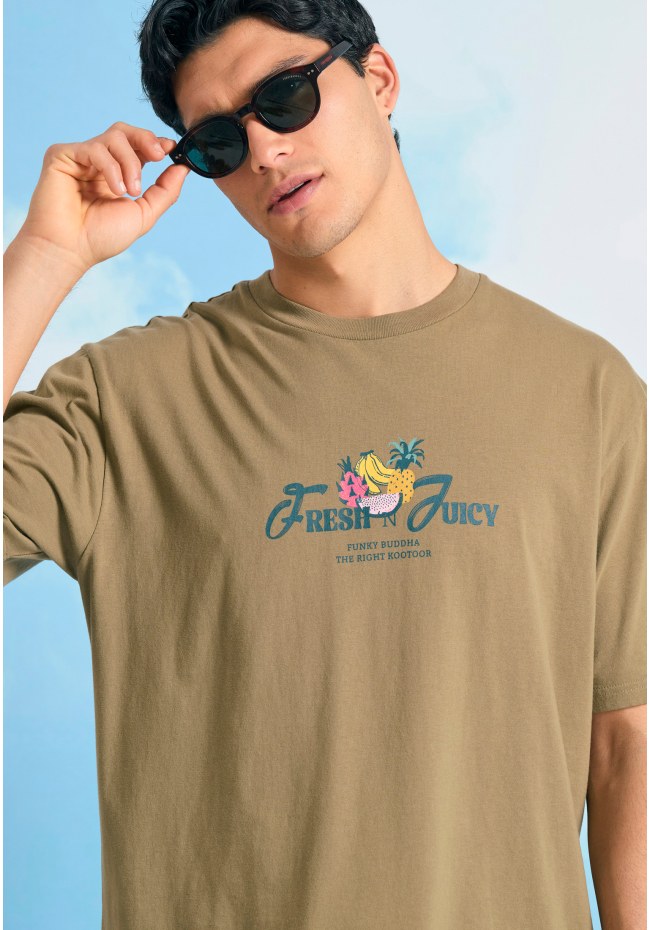 Relaxed fit t-shirt με τύπωμα στην πλάτη