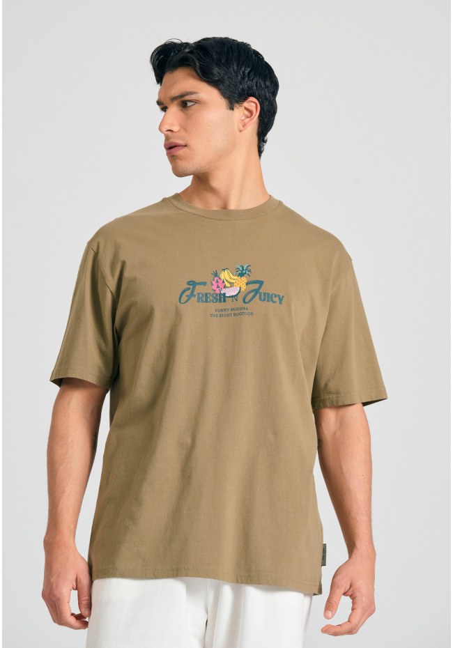 Relaxed fit t-shirt με τύπωμα στην πλάτη