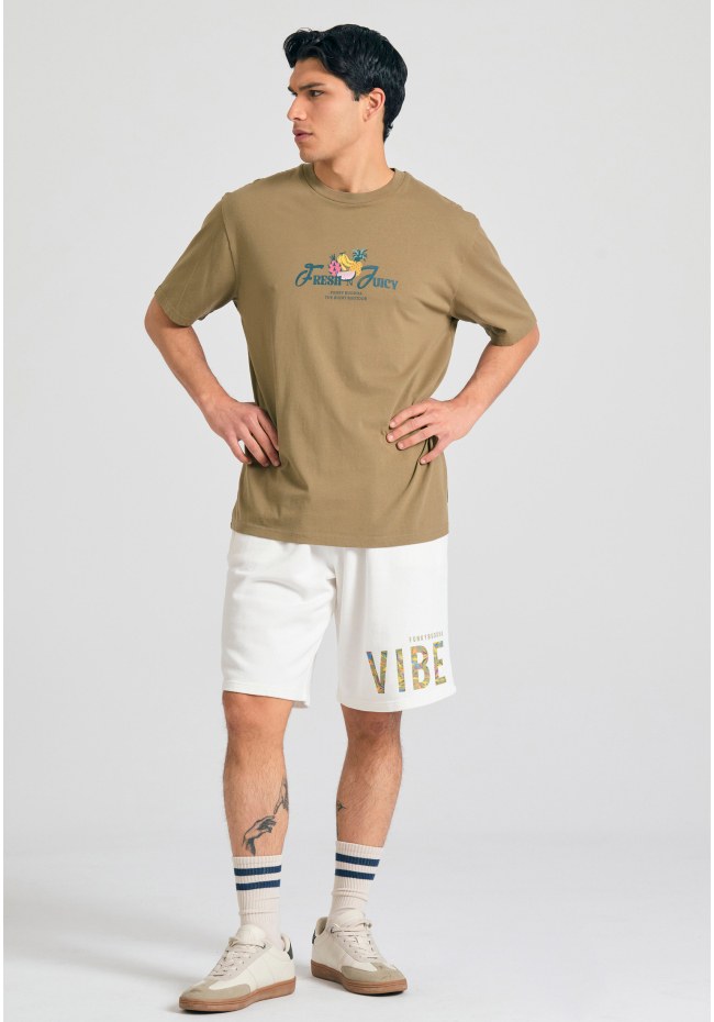 Relaxed fit t-shirt με τύπωμα στην πλάτη