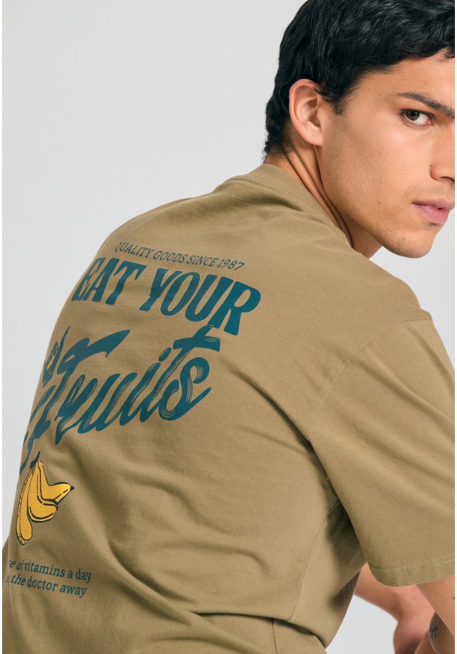 Relaxed fit t-shirt με τύπωμα στην πλάτη