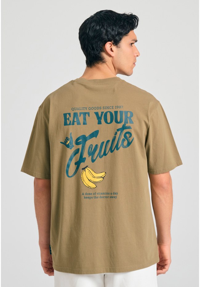 Relaxed fit t-shirt με τύπωμα στην πλάτη