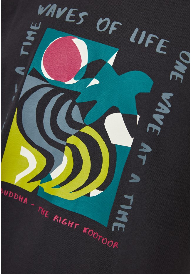 Relaxed fit t-shirt με abstract frame τύπωμα