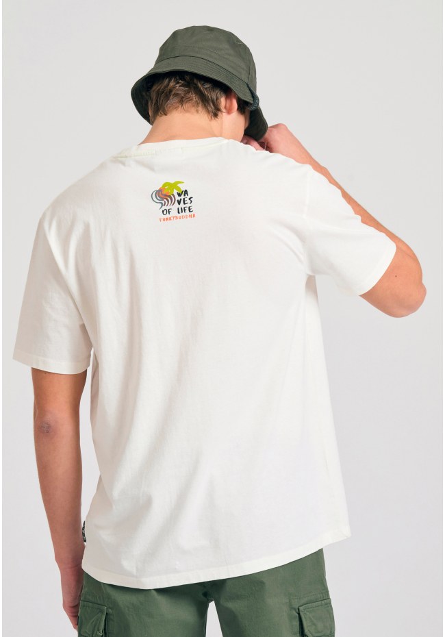 Relaxed fit t-shirt με abstract frame τύπωμα