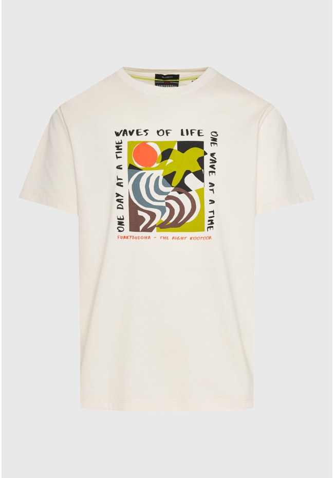 Relaxed fit t-shirt με abstract frame τύπωμα