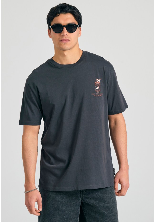 Relaxed t-shirt με text artwork τύπωμα στην πλάτη