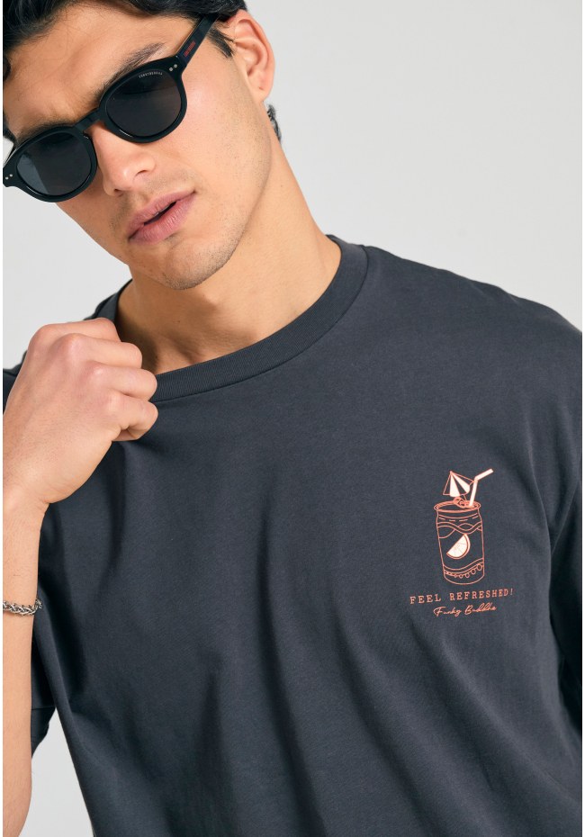 Relaxed t-shirt με text artwork τύπωμα στην πλάτη