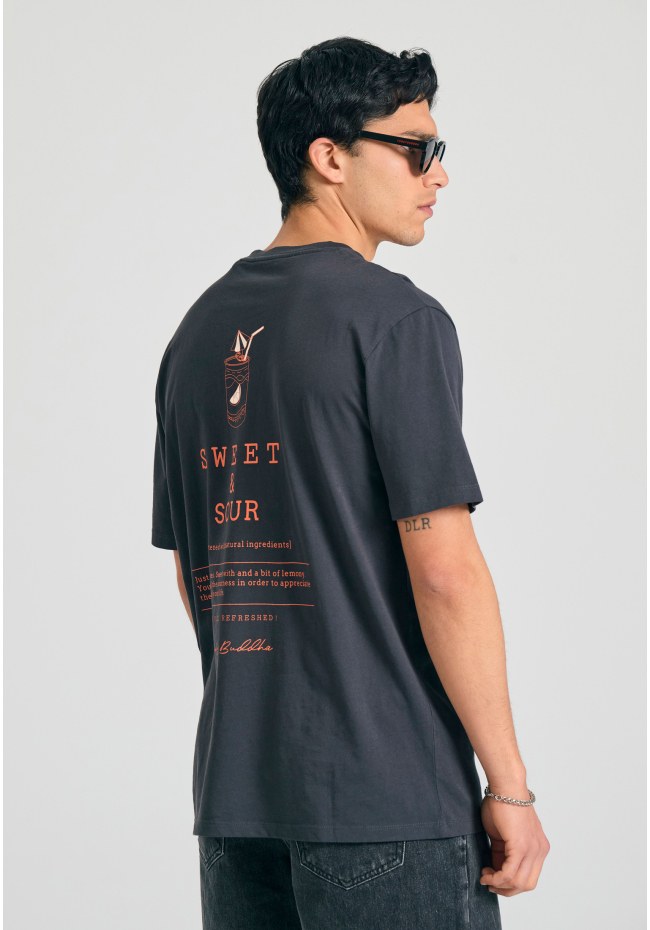 Relaxed t-shirt με text artwork τύπωμα στην πλάτη