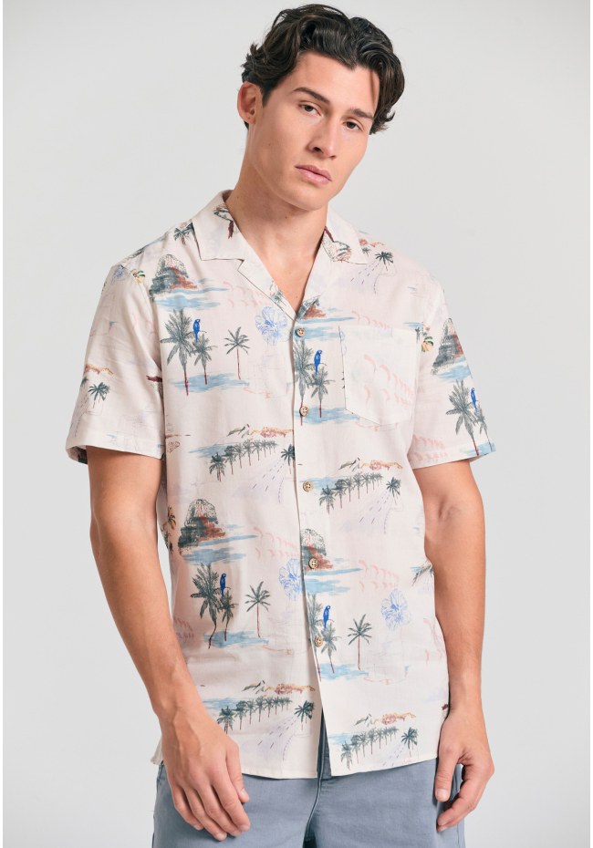 Relaxed fit πουκάμισο με exotic τύπωμα