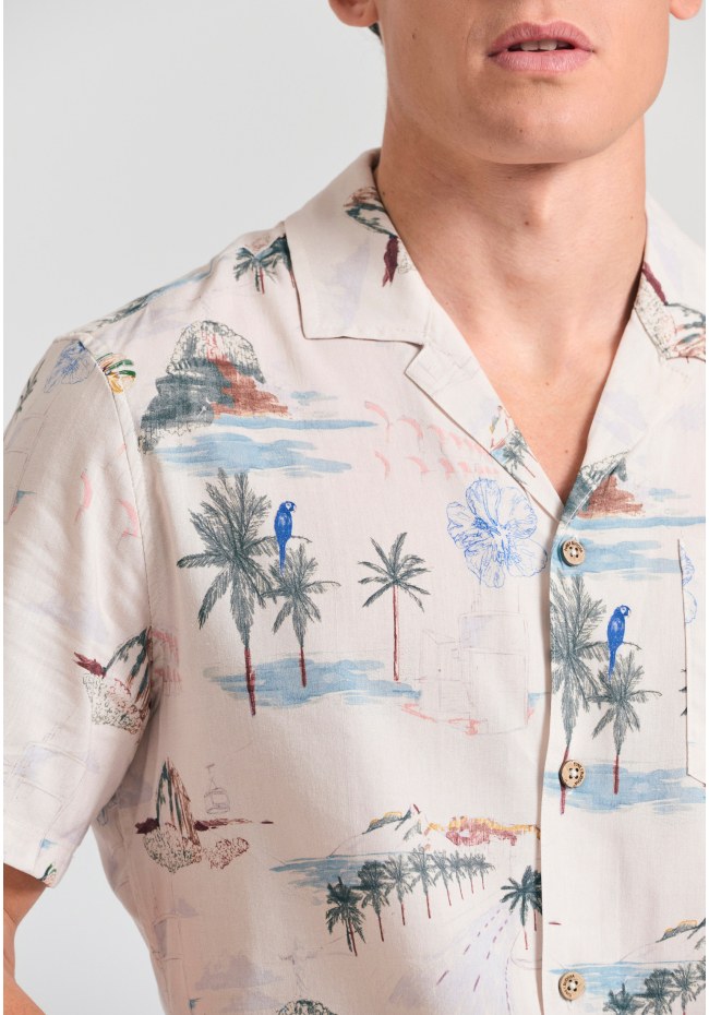 Relaxed fit πουκάμισο με exotic τύπωμα
