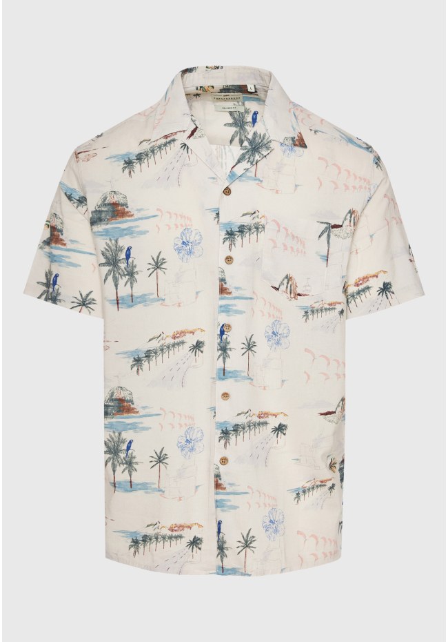 Relaxed fit πουκάμισο με exotic τύπωμα