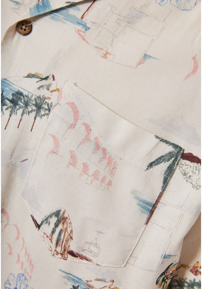 Relaxed fit πουκάμισο με exotic τύπωμα