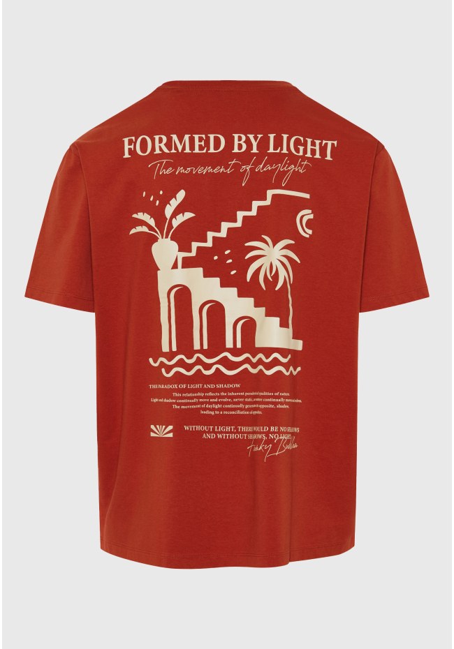 Relaxed fit t-shirt με ethnic look τύπωμα