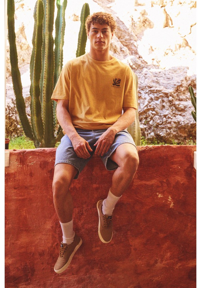 Relaxed t-shirt από οργανικό βαμβάκι με abstract τύπωμα