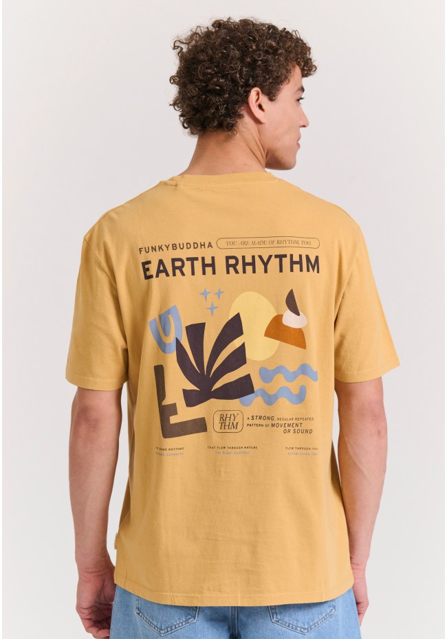 Relaxed t-shirt από οργανικό βαμβάκι με abstract τύπωμα