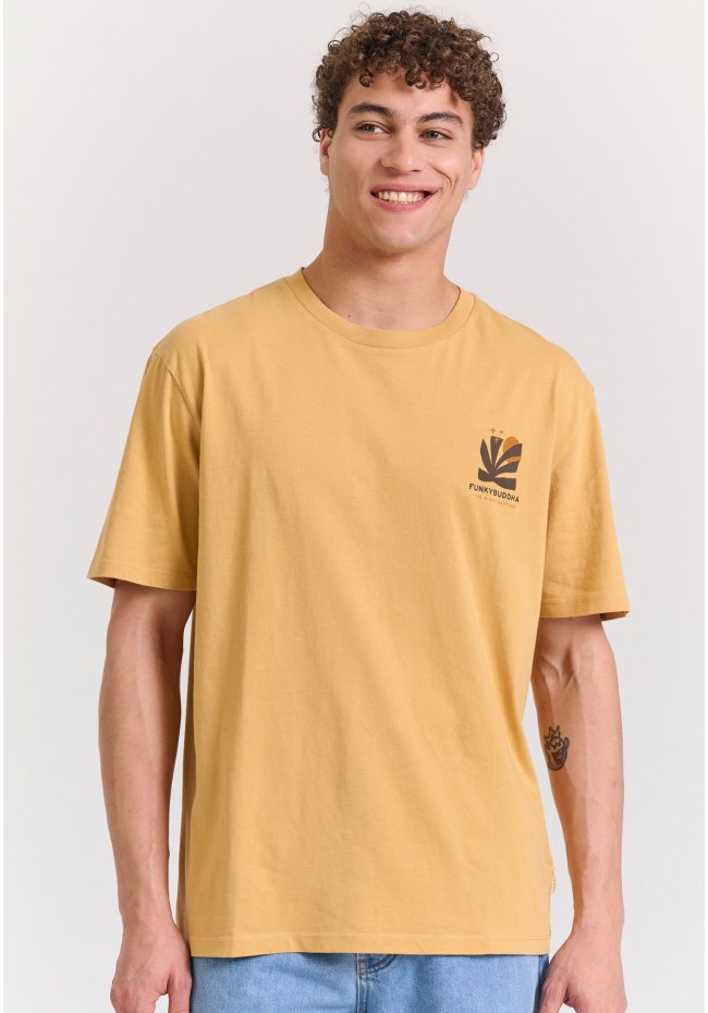 Relaxed t-shirt από οργανικό βαμβάκι με abstract τύπωμα