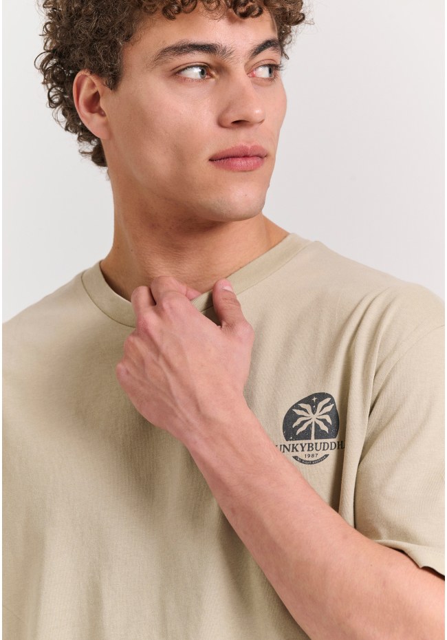 Organic cotton relaxed t-shirt με text artwork τύπωμα