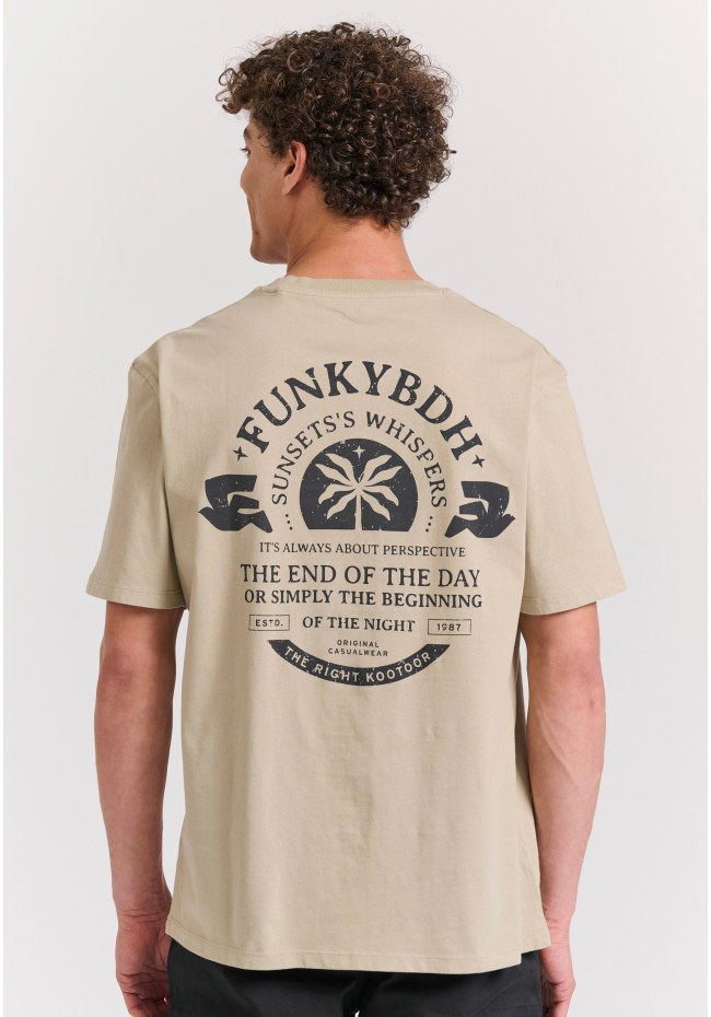 Organic cotton relaxed t-shirt με text artwork τύπωμα