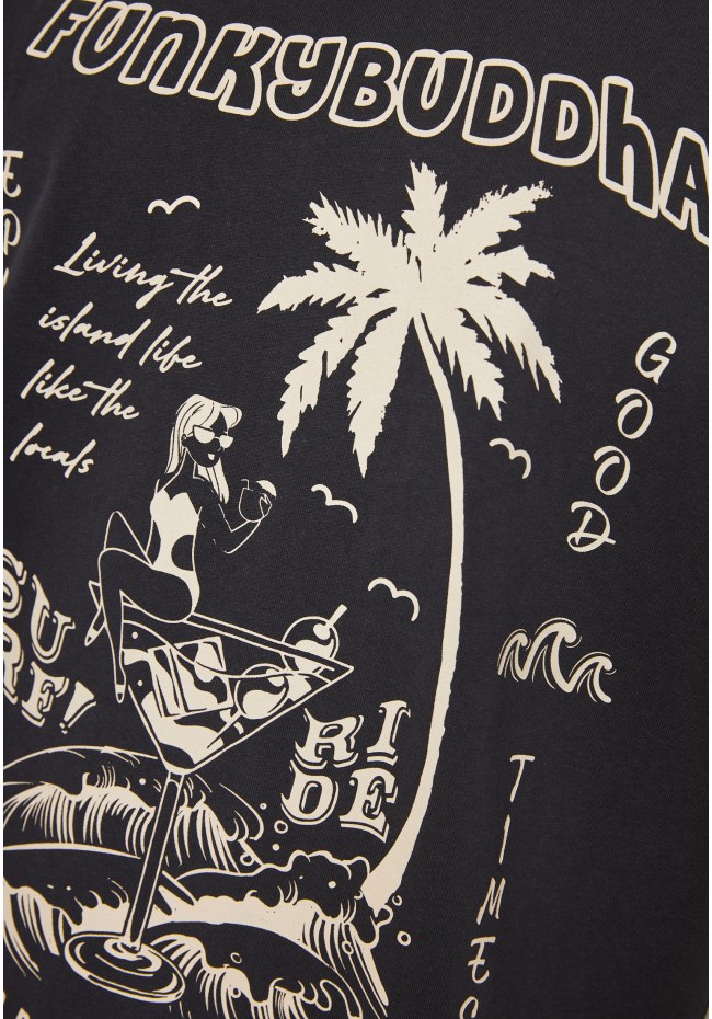 Relaxed fit t-shirt με tropical τύπωμα