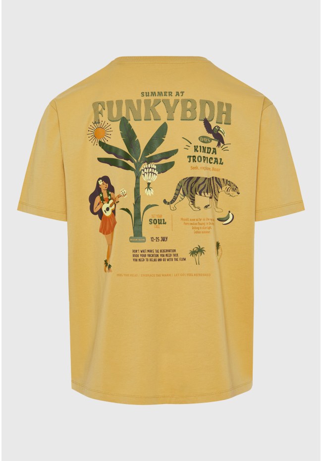 Relaxed t-shirt with tropical print on the back