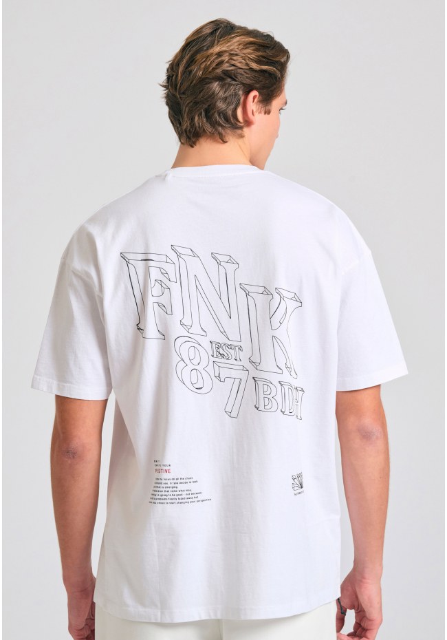 Oversized t-shirt with text artwork print on the back