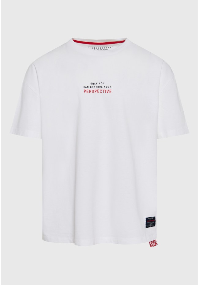 Oversized t-shirt with text artwork print on the back