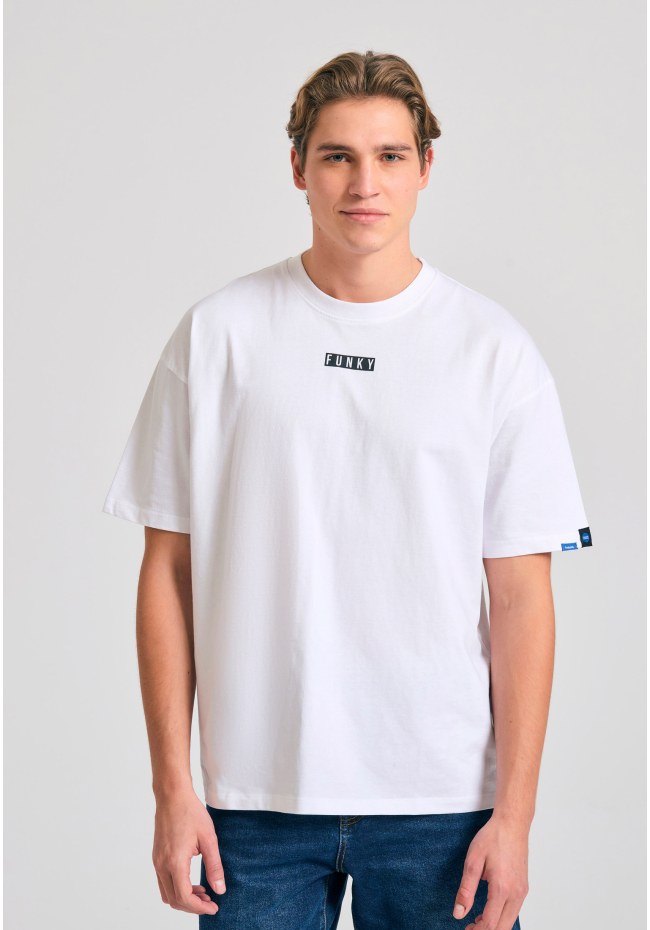 Oversized t-shirt with text artwork print on the back