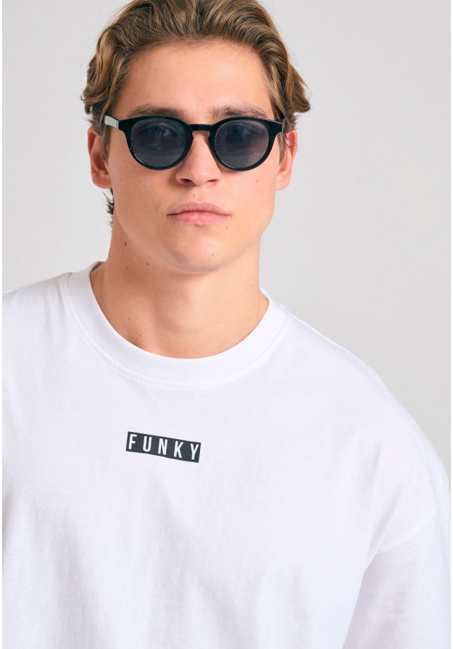 Oversized t-shirt with text artwork print on the back