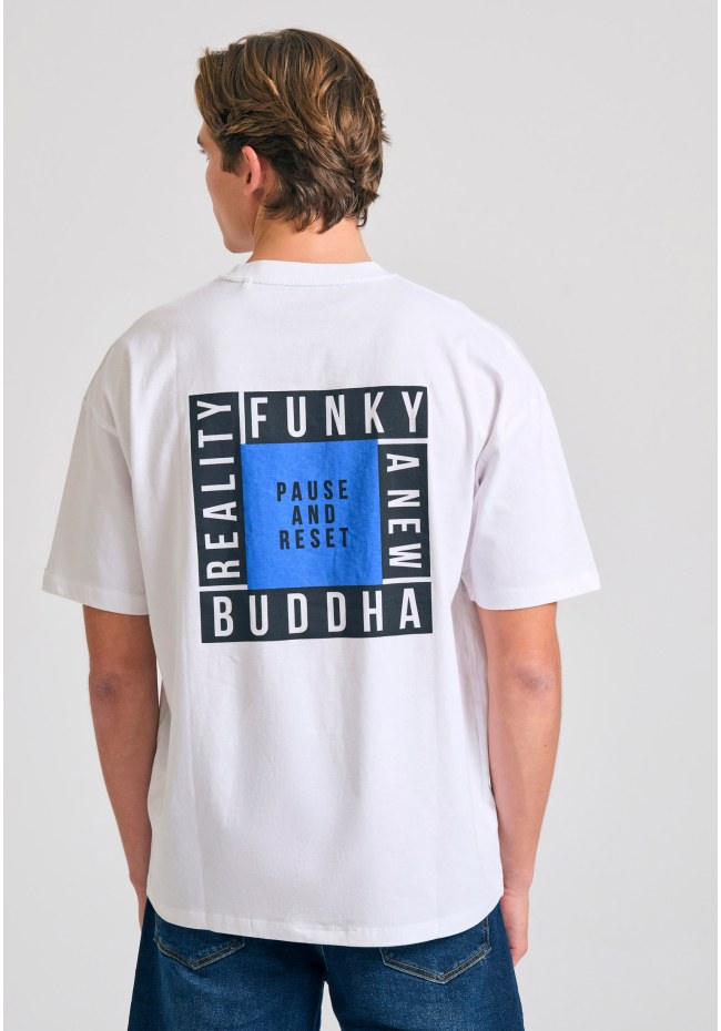 Oversized t-shirt with text artwork print on the back
