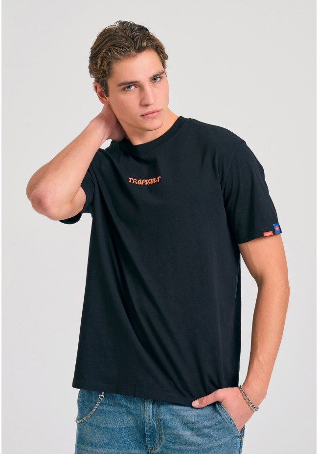 Relaxed fit t-shirt with tropical print
