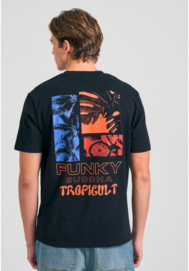 Relaxed fit t-shirt with tropical print