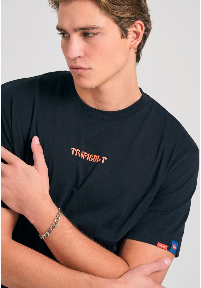 Relaxed fit t-shirt with tropical print