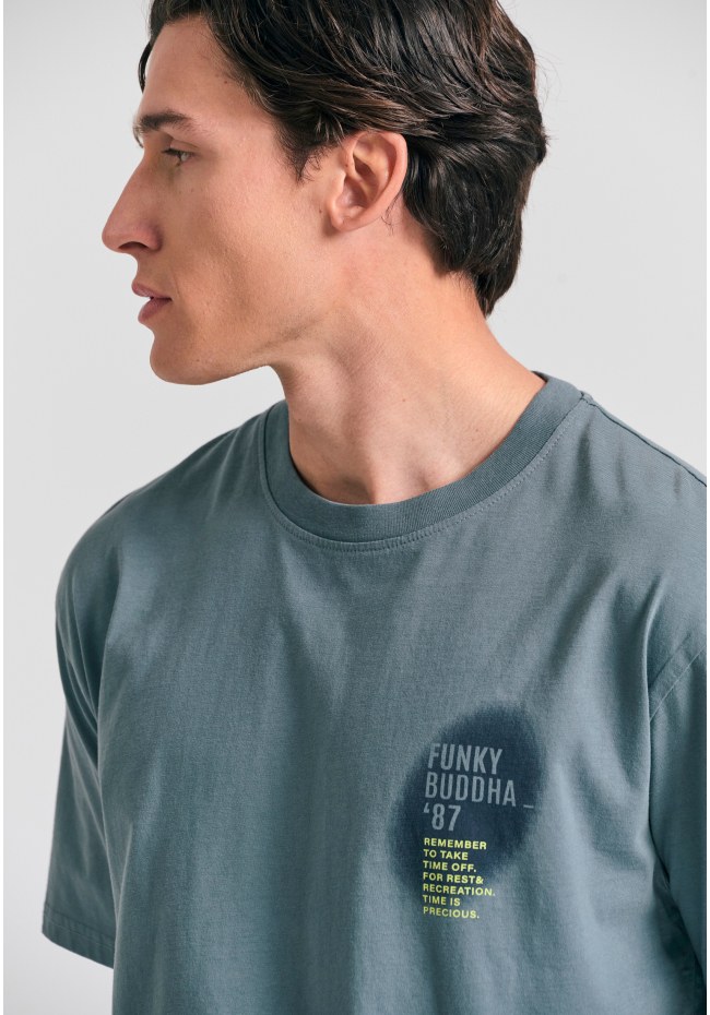 Relaxed fit t-shirt with paint brushed print