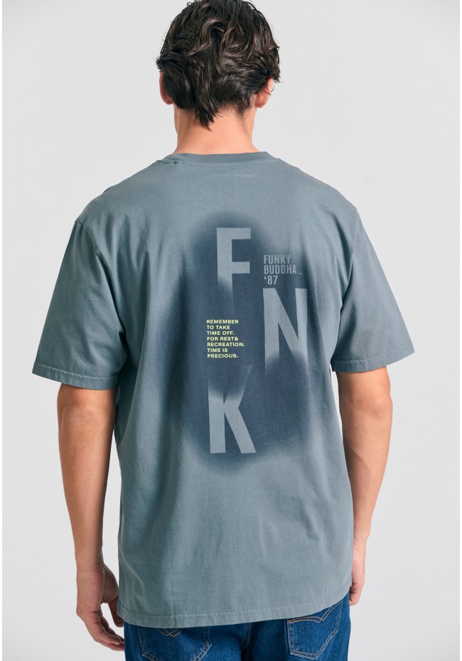 Relaxed fit t-shirt with paint brushed print