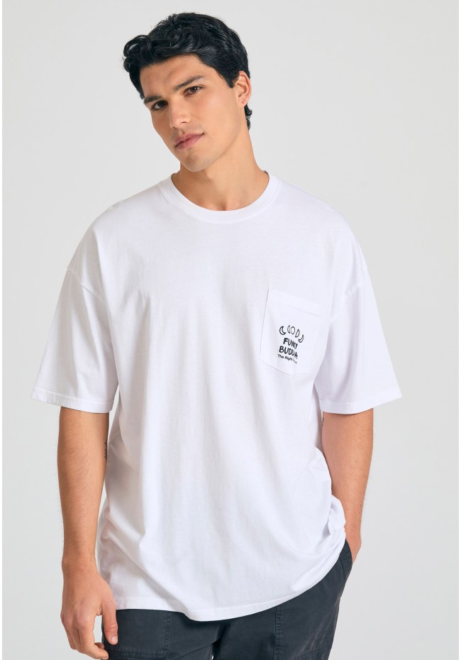 Oversized t-shirt με γραφικό τύπωμα στην πλάτη