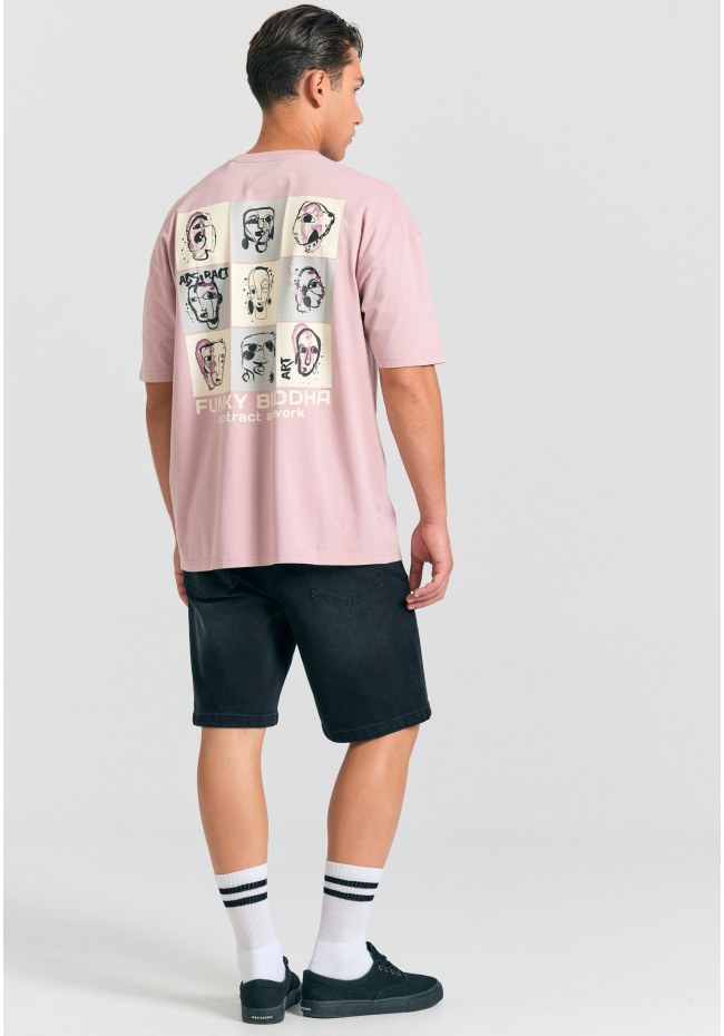 Oversized t-shirt με abstract τύπωμα στην πλάτη