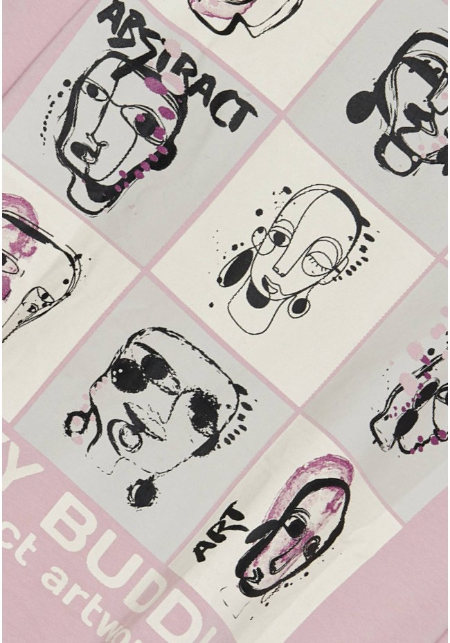 Oversized t-shirt με abstract τύπωμα στην πλάτη