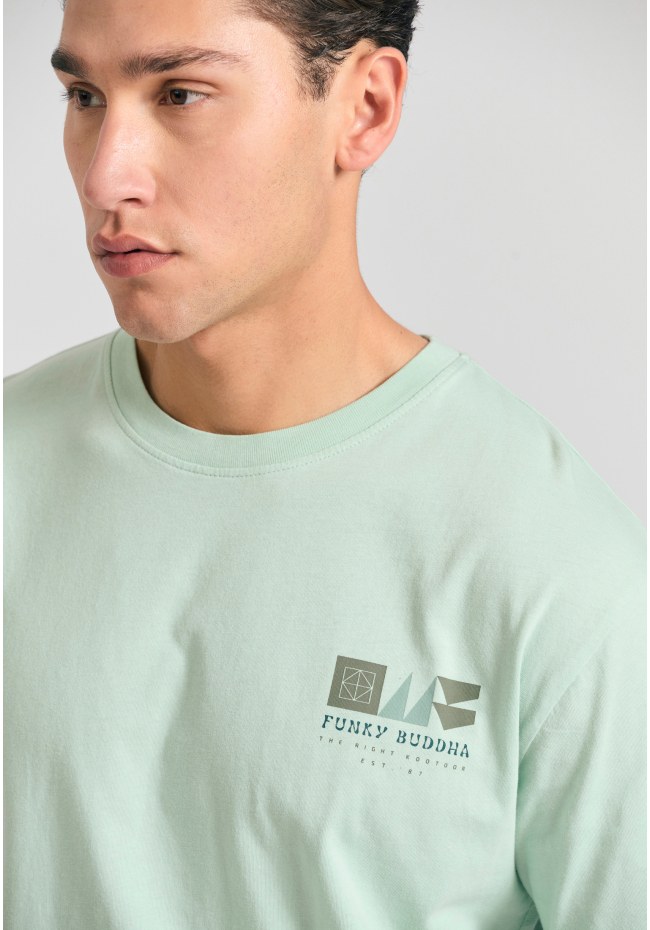 Organic cotton relaxed t-shirt με abstract τύπωμα